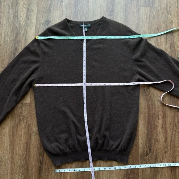 Cashmere Joseph & Lyman Pull Over V-Neck Sweater XL Brown - Picture 8 of 11